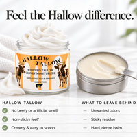 Hallow Tallow Whipped Tallow Moisturizer 4 fl oz – 100% Grass-Fed & Finished