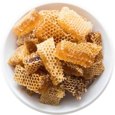 Honeycomb in a white bowl