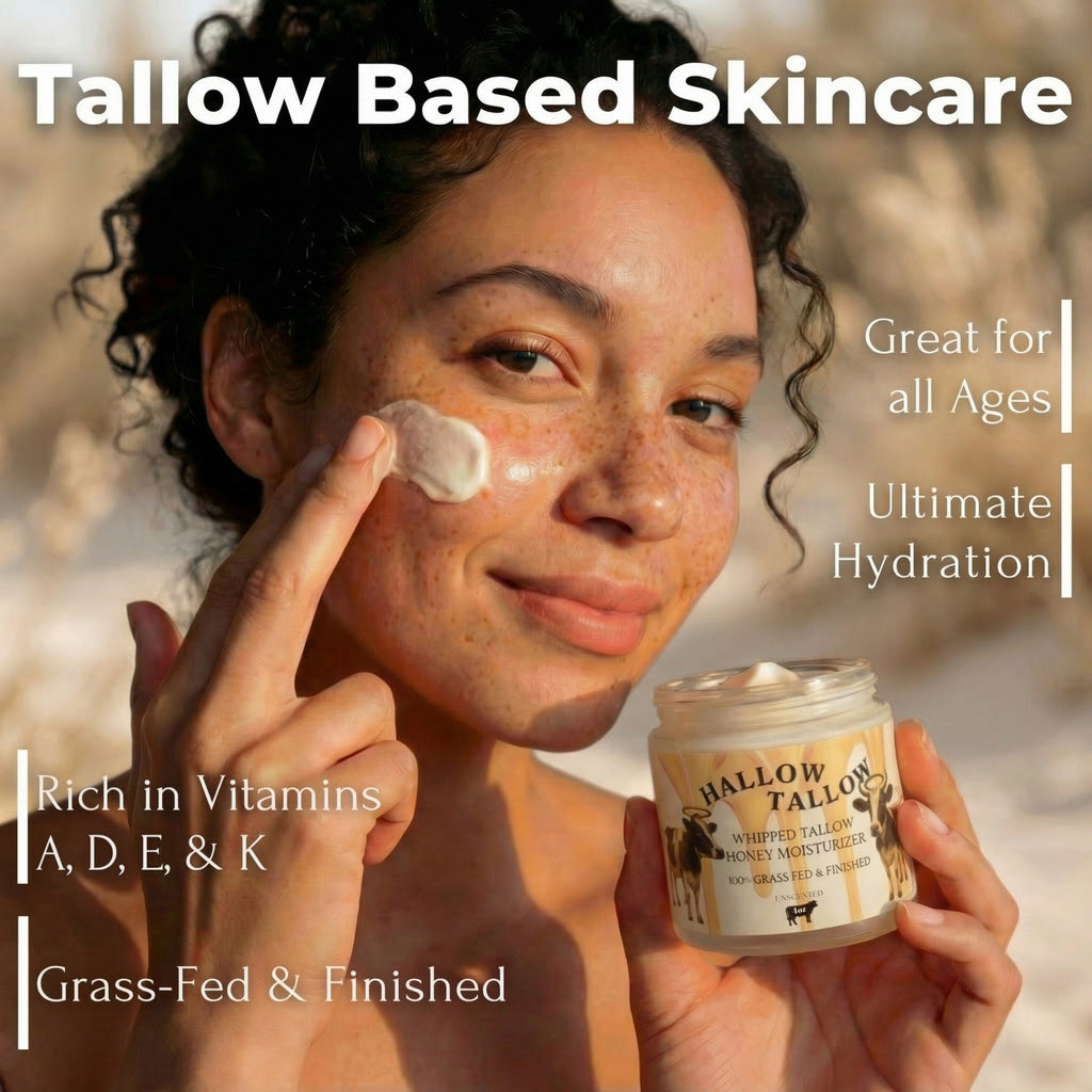 Hallow Tallow Whipped Tallow Moisturizer 4 fl oz – 100% Grass-Fed & Finished
